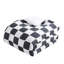 L'édredon double / grand moderne à carreaux comprend 2 taies décoratives, des oreillers, un tissu lavable, des taies et oreillers de literie compressés inclus, un motif en microfibre noir et blanc