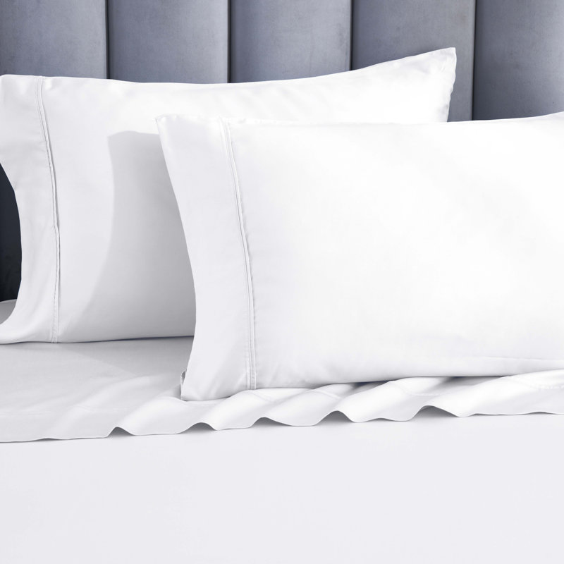 Modal From Beechwood 400 Thread Count Lightweight Cooling Solid Pillowcases, White, King Pillowcase