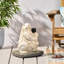 Base de parasol Rabbit Design - Résine béton, blanc mat, 52,14 lb, s'adapte à différents diamètres de poteaux, aucun assemblage requis