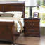Table de chevet classique de style Louis Philippe à finition cerisier brun classique avec 2 tiroirs et meubles de chambre à coucher