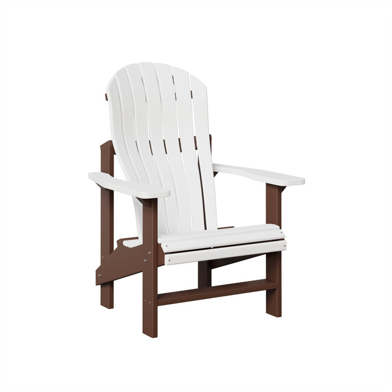 Berlin Gardens Contour Upright Adirondack Chair, White with Chocolate Brown