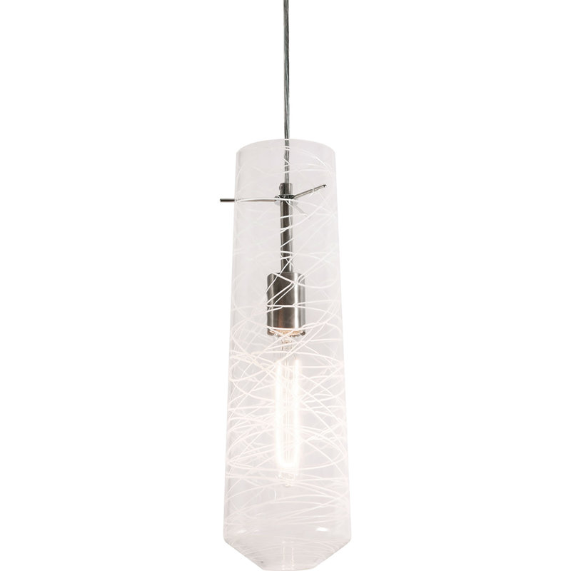 Hicksville 1 - Light Satin Nickel Single Pendant, Clear, 1