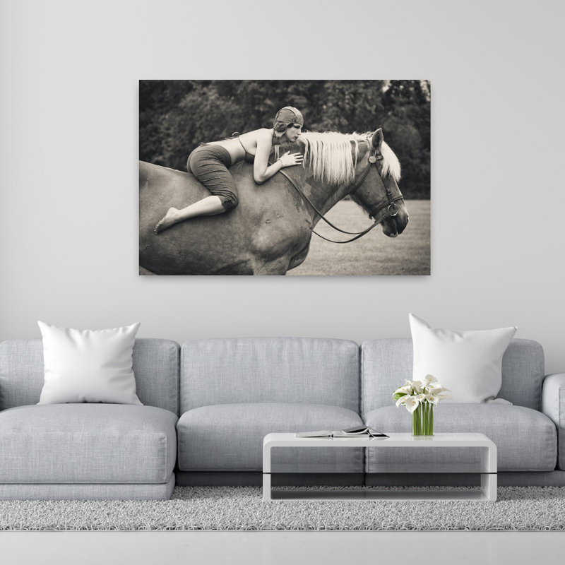 Art rétro rétro, portrait équestre classique, 40" H x 60" W