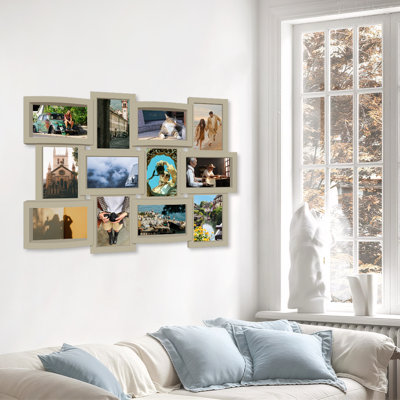 12 Opening Curved Collage Frame Soft Beige Composite Finish