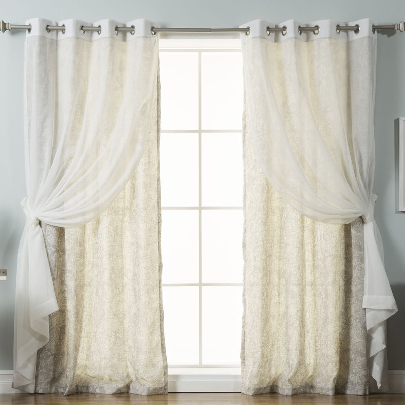 Panneau coulissant transparent avec œillets Yashvi, Gris