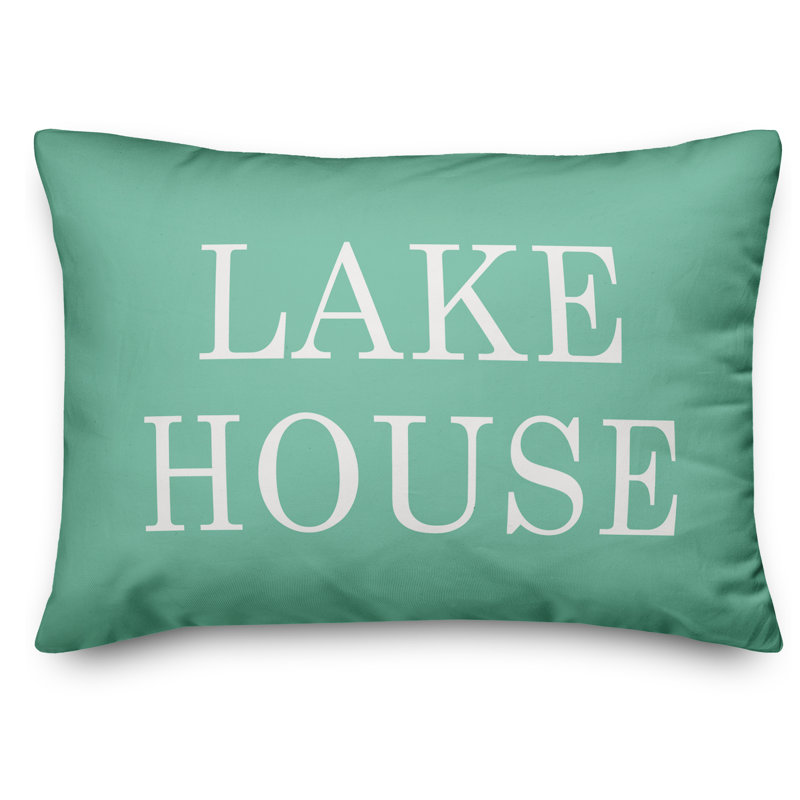 Outdoor Throw Pillow, Mint/White 