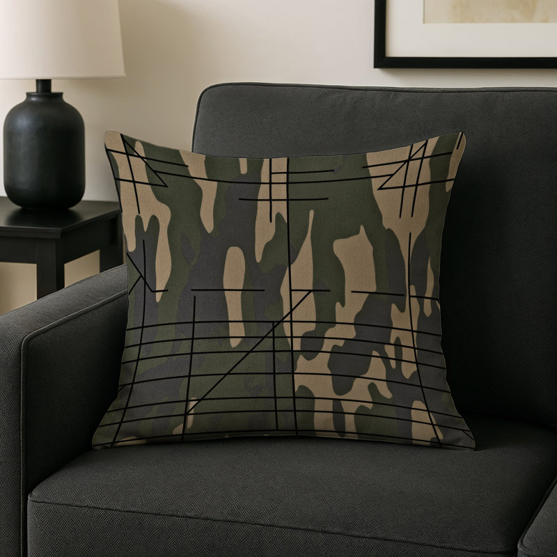 Stealth Strata Indoor And Outdoor Pillow, Square 18"