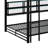 Metal Queen Over Queen Bunk Bed With Storage Cabinets And LED