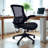 Flip Mesh Back Office Task Chair with Flip Up Arms, Black Fabric Seat