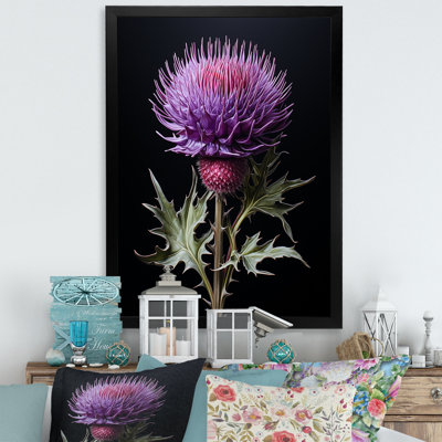 Black Thistle Flowers II - Thistle Wall Art