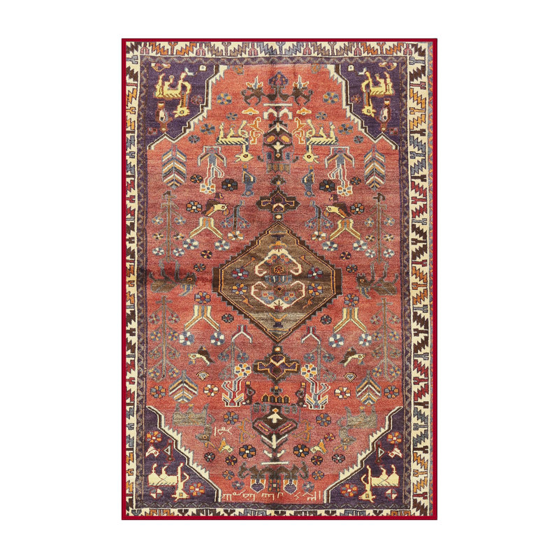 Tapis oriental en laine marron, Rectangle 6 pi x 9 pi