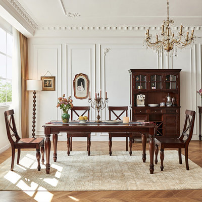 Antique solid wood table set