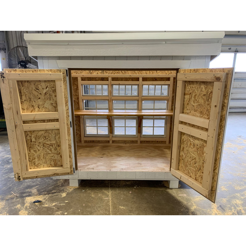 White Wooden Petite Greenhouse with Double Doors