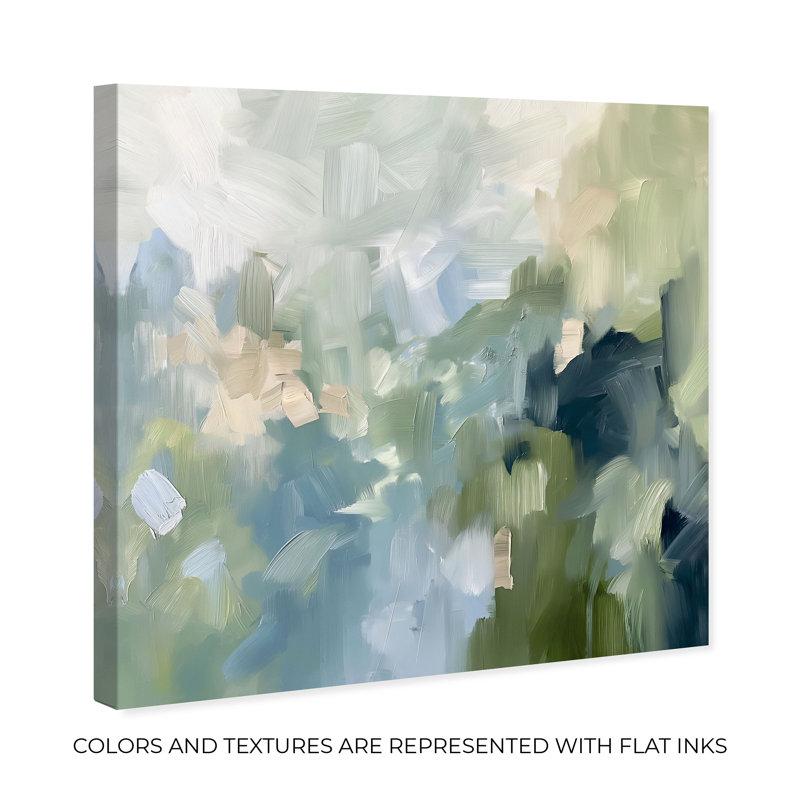 «Minted Brush Canvas Minimal Abstracts» par Art Remedy, Toile tendue, Sans cadre, H 40 po x l 40 po