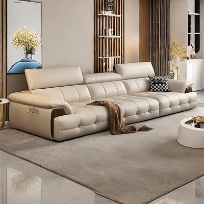 Light luxury Italian minimalist straight row sofa