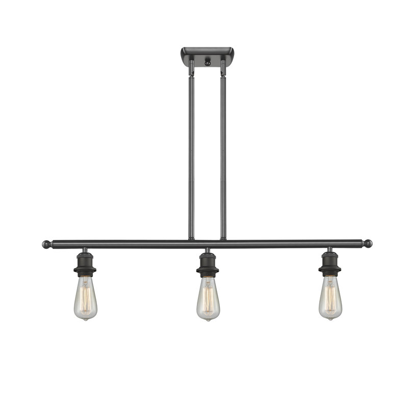 Osblek 3 - Light Kitchen Island Pendant, Oil Rubbed Bronze, 5" H x 36" W x 5" D, Bulb Not Included