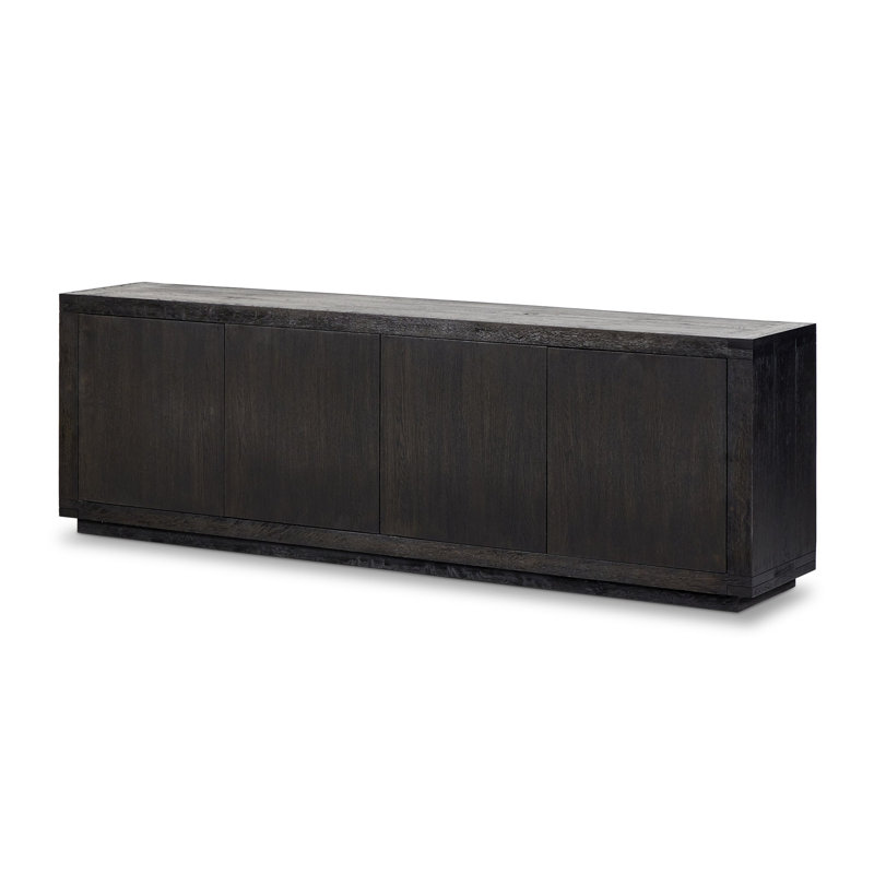 WARBY 94'' W Solid Wood Sideboard, Worn Black Oak
