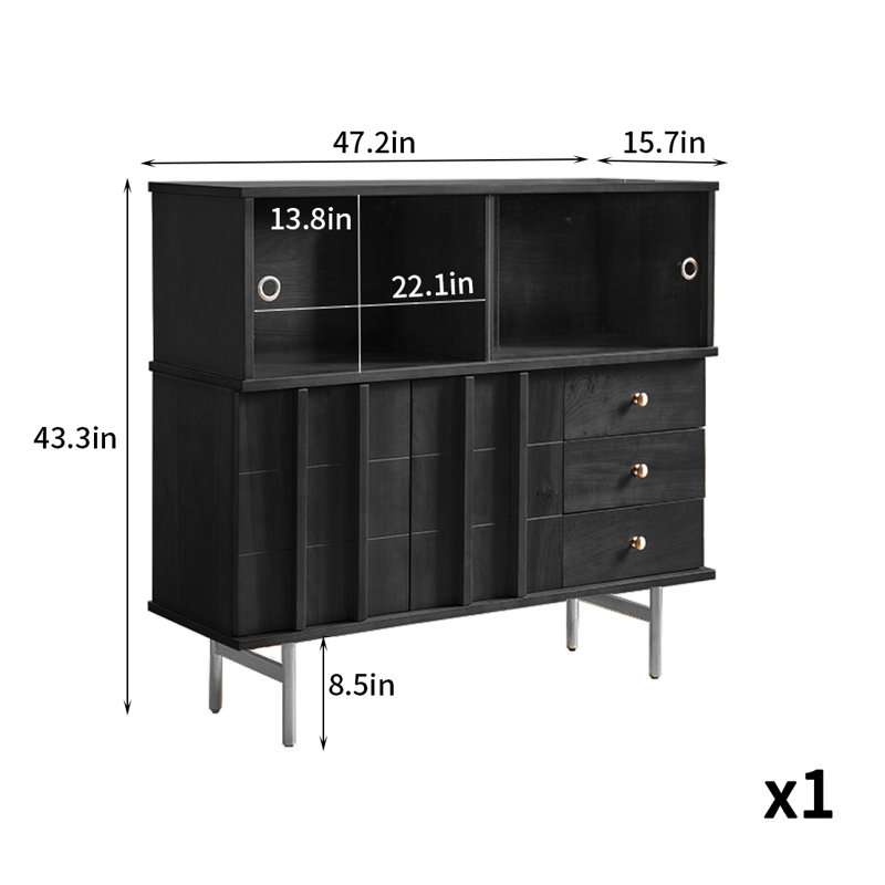 Armoire décorative légère, luxueuse et élégante, Noir