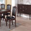 Table de salle à manger d'apparence formelle avec 12 chaises et 6 chaises d'appoint en bois massif au fini espresso 7 pièces