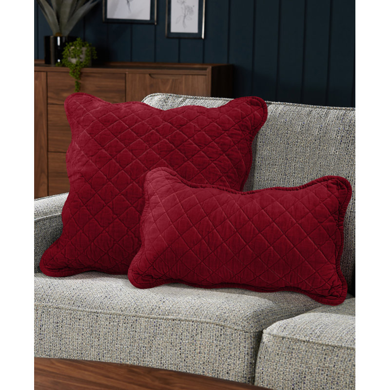 Mundo Geometric Rectangular Lumbar Cushion, Red