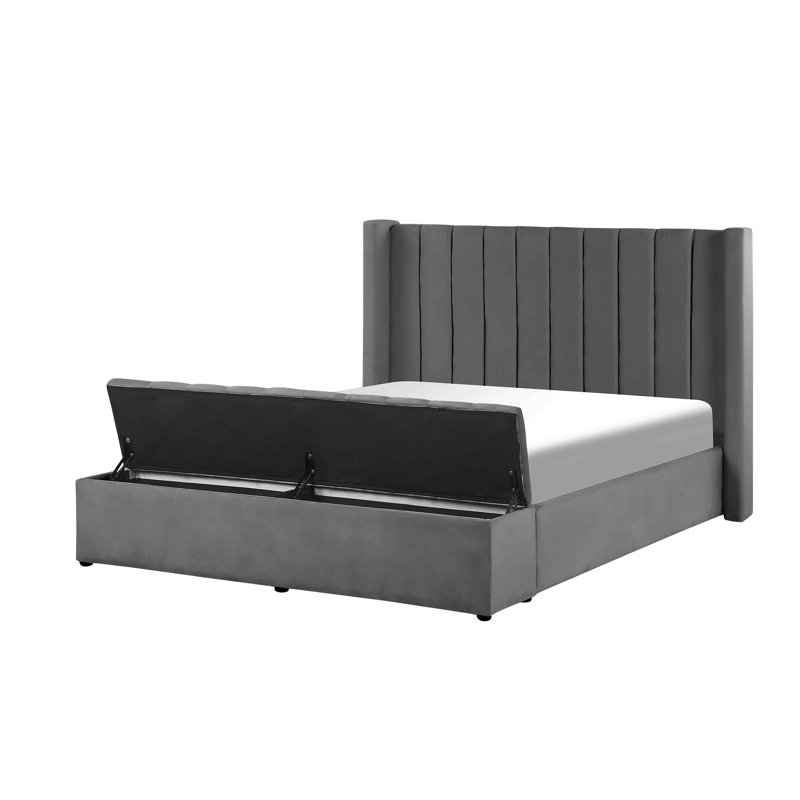 Ahilan Upholstered Velvet Footboard Storage Bed, European Kingsize
