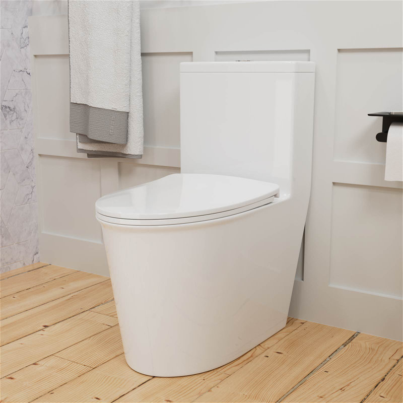 1.1/1.6 GPF Dual-Flush Watersence Elongated One-Piece Toilet, Siphonic Jet, With Comfortable Seat Height
