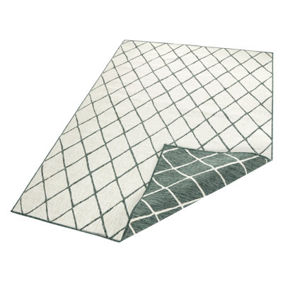 Malaga Flatweave Green/Light Grey Rug