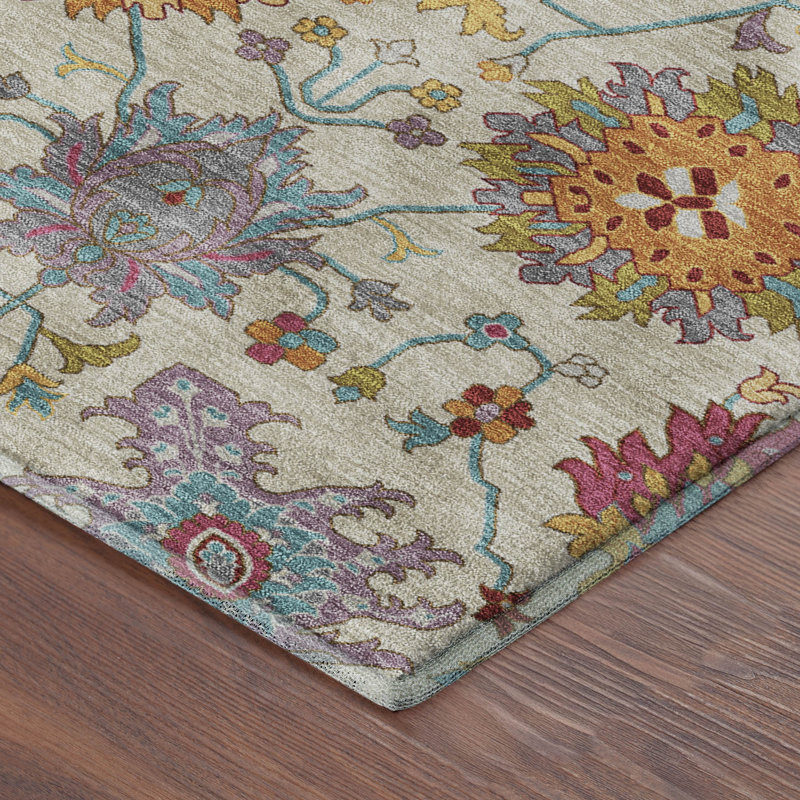 Tapis damassé de qualité supérieure Mayfield AMF2288, Lin, 9 pi x 12 pi