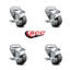 3 Inch Thermoplastic Rubber Wheel Swivel Bolt Hole Caster Set with Brake SCC