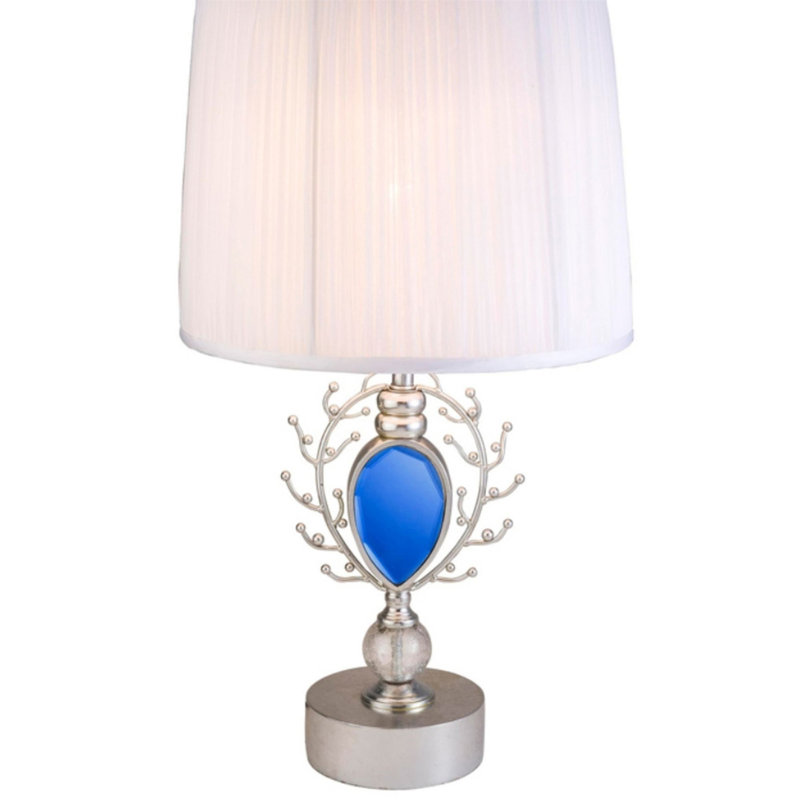 27.75" Tall Table Lamp "Just Dazzle" With Silver Finish, White Shade