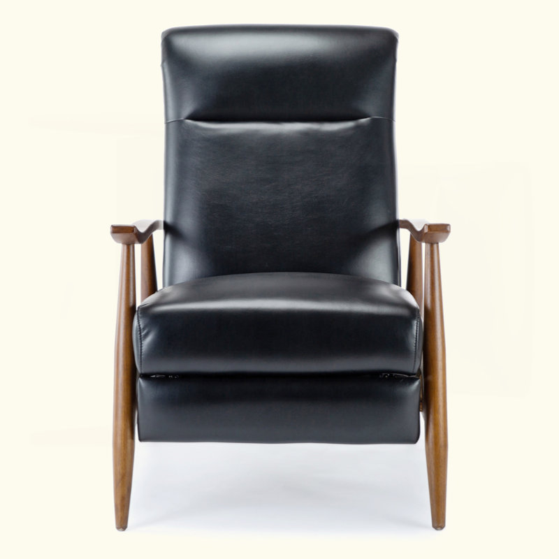 Fauteuil inclinable à accoudoirs en bois, Noir