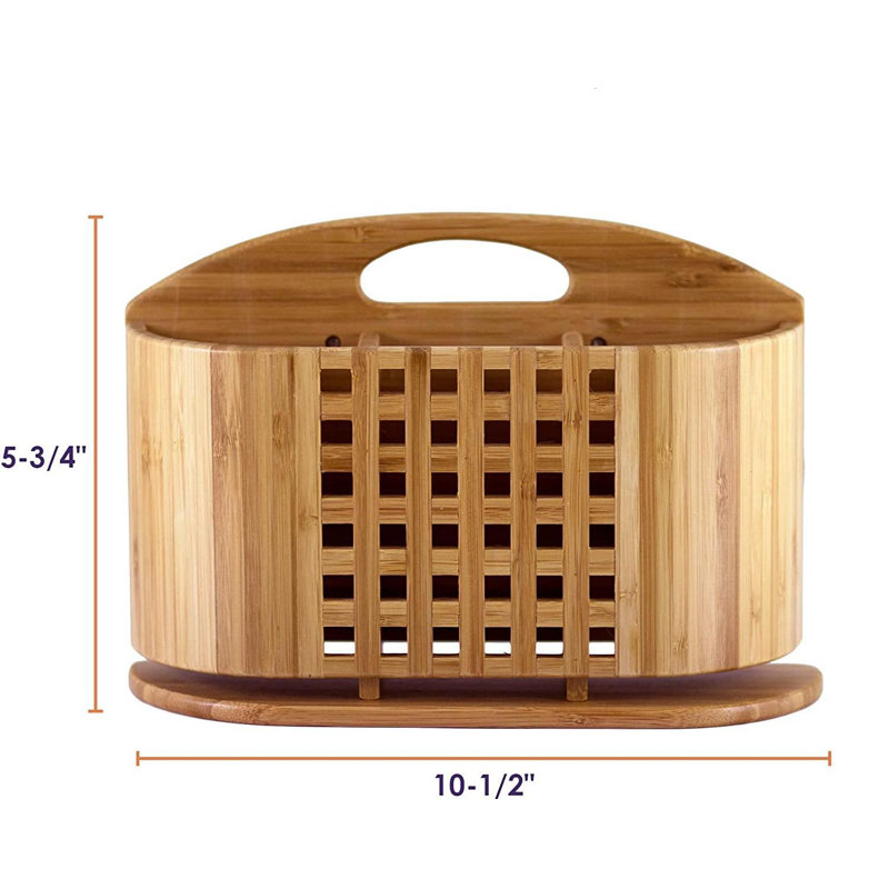 Eco-Friendly Bamboo Dish Rack with Utensil Cup