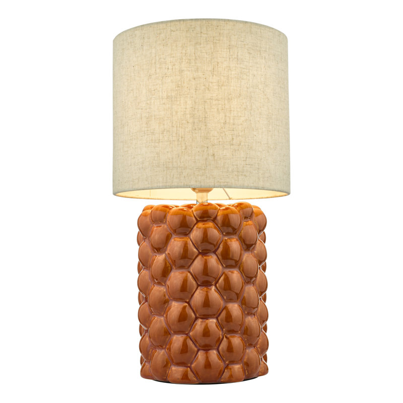 Jayden Table Lamp Glaze With Shade, Orange