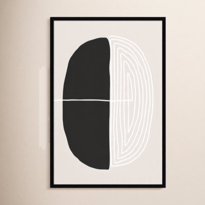 «Black and White Oval» par Incado - impression encadrée