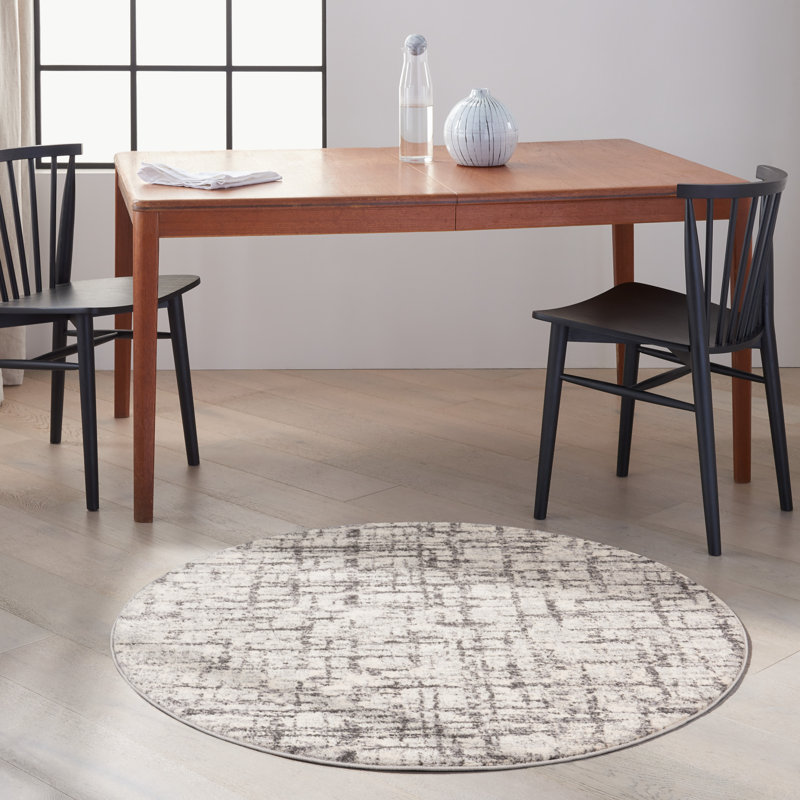 Rush Abstract Indoor Rug, Round 4'