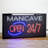 Trinx Man Cave Open 24/7 Framed LED Sign - 10" x 19" x 0.75"