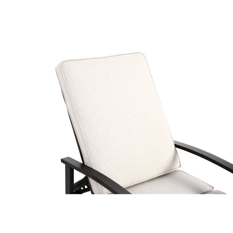 Adjustable Beige Aluminium Cast Lounge Chair With Cross Weave And Rolling Wheels, Material, Package Depth 41.73 In, Width 24.41 Height 12.99 Weight 40.79 Lb Wheels Featuring , Size X