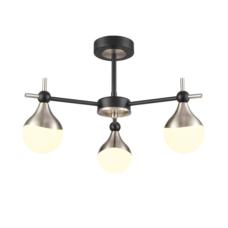 Davaya Flush Mount, Black/Satin Nickel