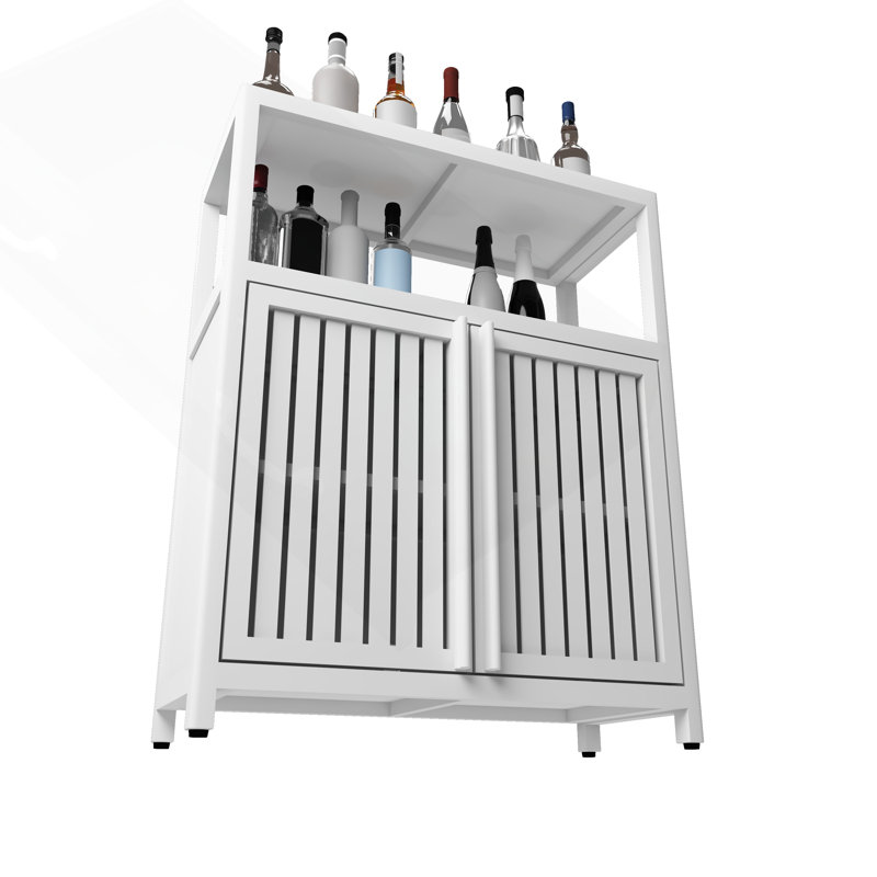 Large Capacity Bamboo Storage Cabinet Furniture, White