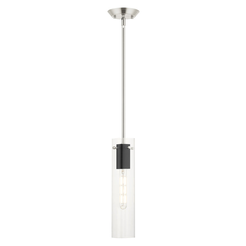 Luminaire suspendu cylindrique à 1 lumière Janine, Noir