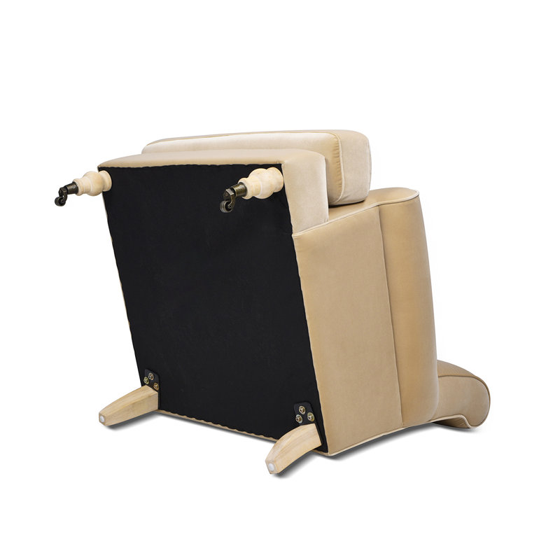 Harbor Upholstered Armchair, Fawn Brown Velvet