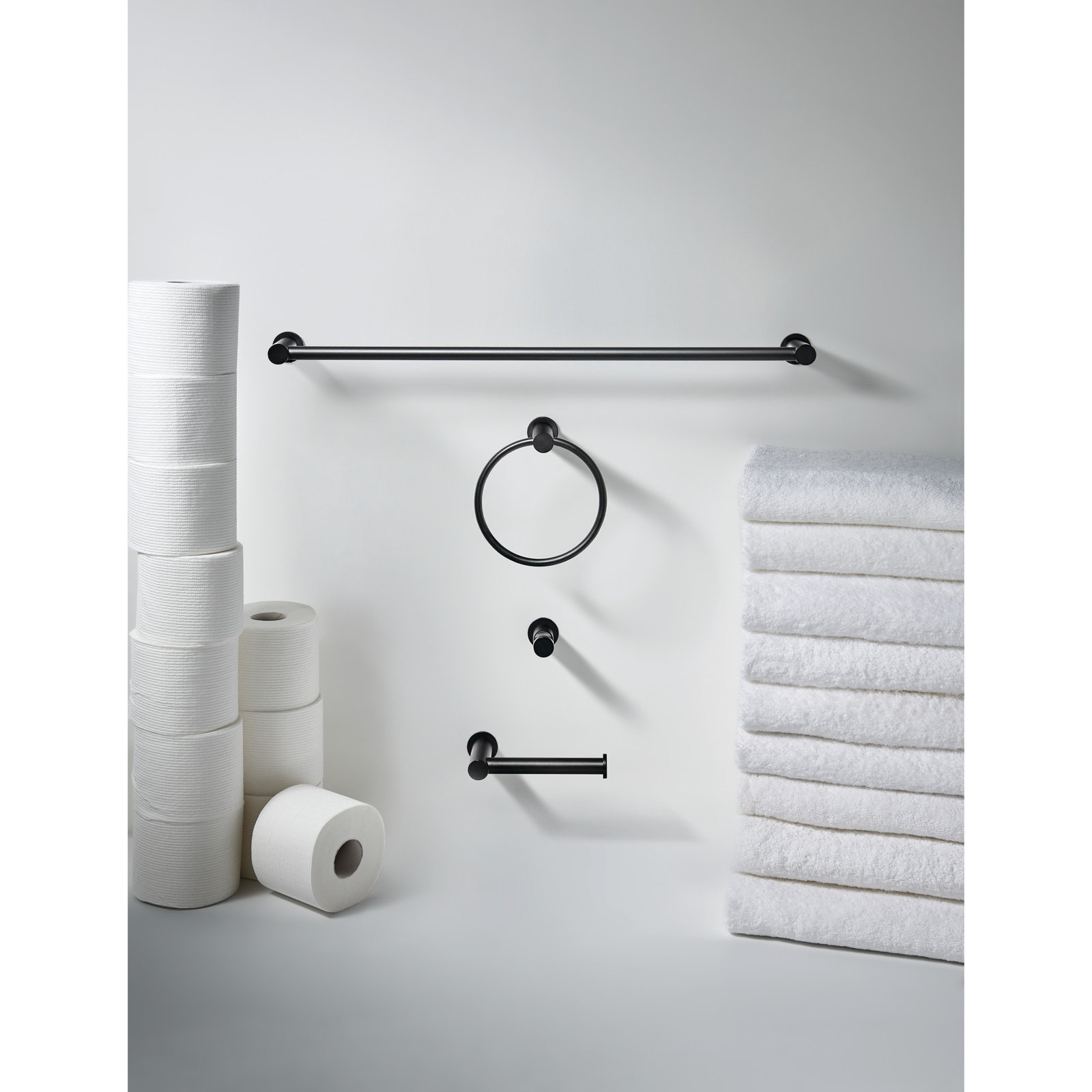 Hopewell Bath  Wall Mounted Toilet Paper Holder, Flat Black