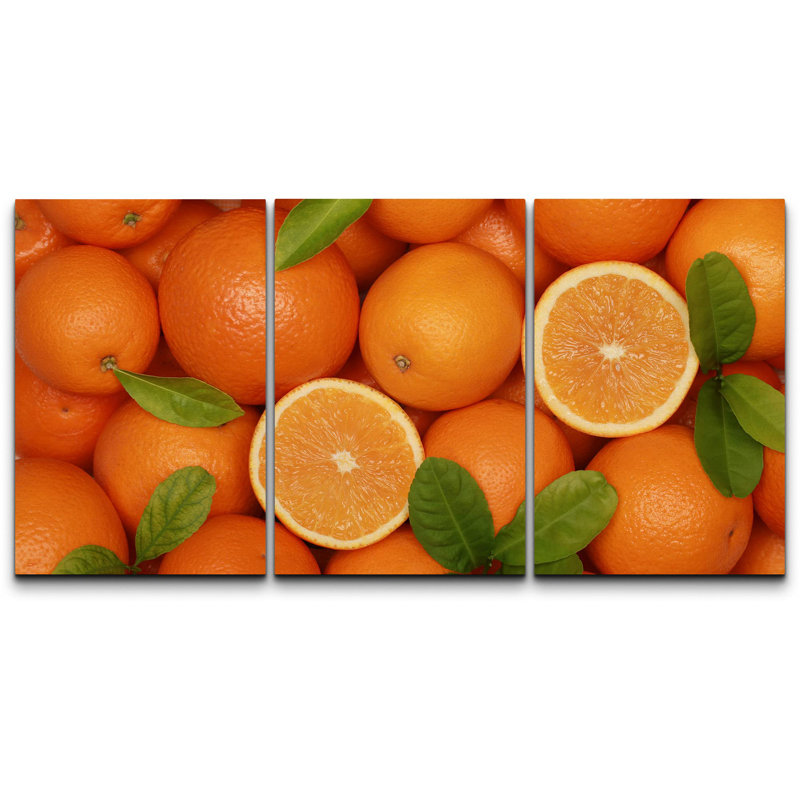 Collage de fruits orange tranchés, photographie de dessert, réalisme, œuvre d'art contemporain, Toile tendue