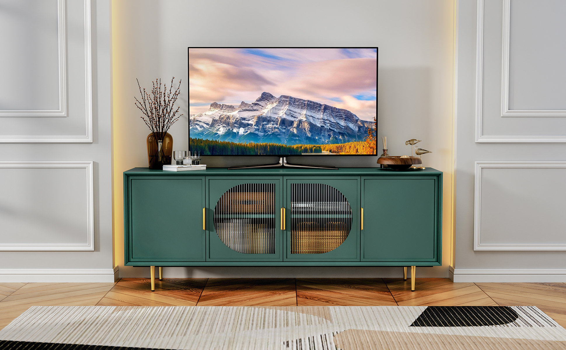 Mercer41 Siau 66'' Media Console for TVs up to 70+ inch & Reviews | Wayfair