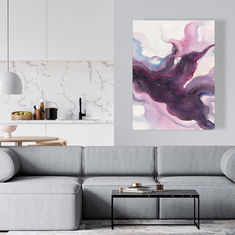 Toile rose Voie Lactée | Terre et galaxie, décoration intérieure