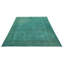 Tapis unique en laine turquoise noué à la main 9 pi 1 po x 11 pi 9 po