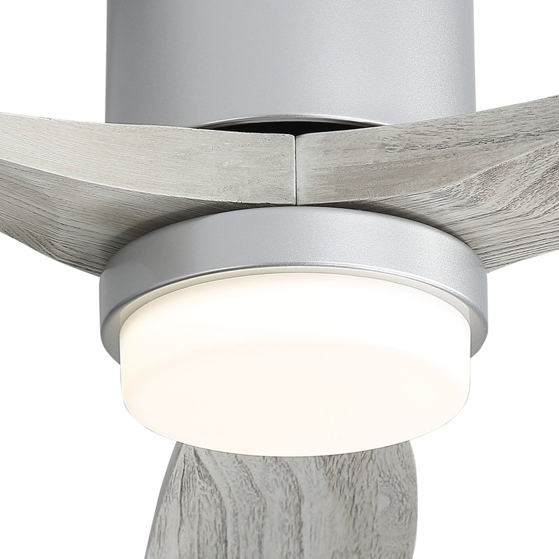 Ventilateur de plafond à 3 pales DEL Nicola, Argenté / pales grises