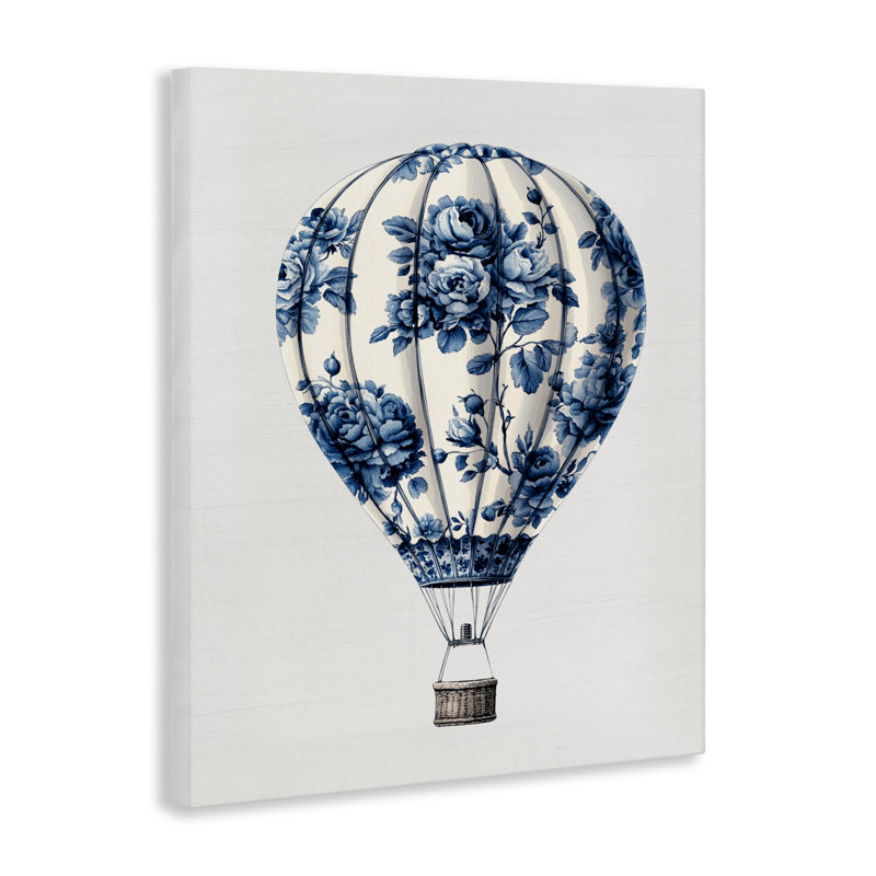 Toile à montgolfière rétro en toile, design par lettré et doublé, H 30 po x l 24 po