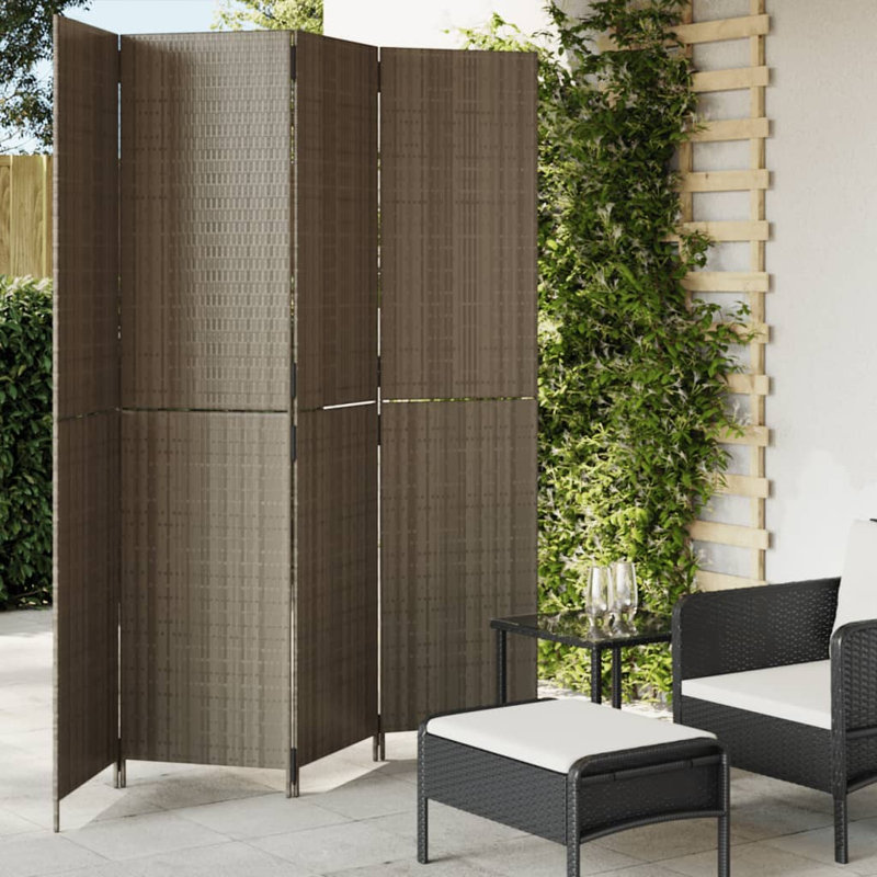 Neyzer Folding Room Divider, 4, 200cm H x 196cm W, Grey