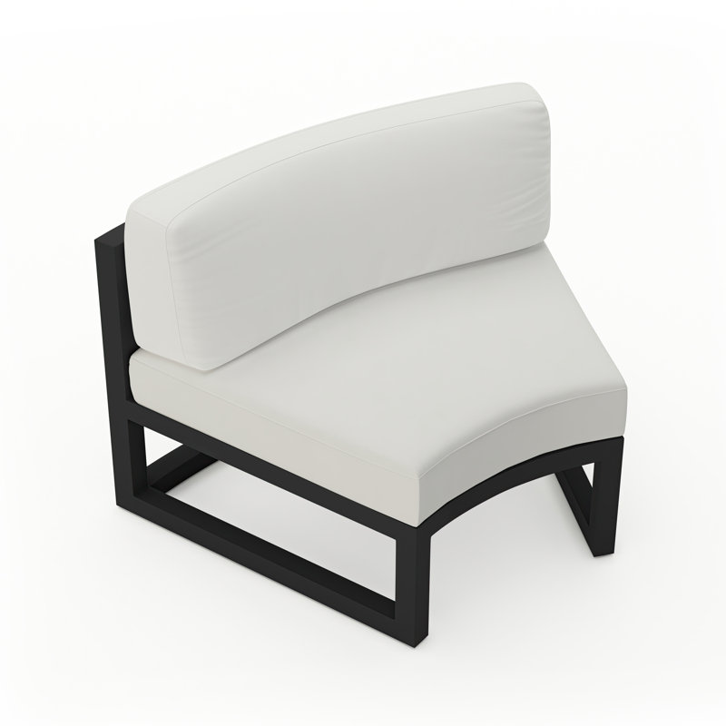 Avion Curve Seat - Black, Black, Canvas Natural Sunbrella® Canvas
